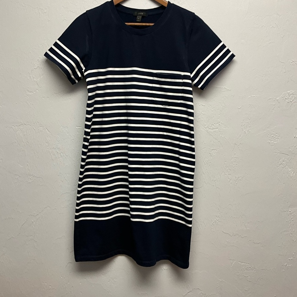 EUC J.Crew Striped T-Shirt Dress Size Small